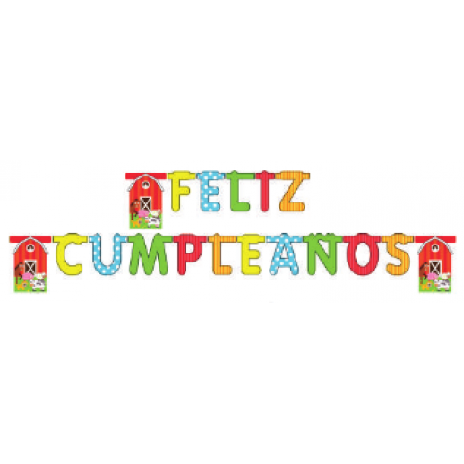 Letrero Feliz Cumpleaños  Granja 