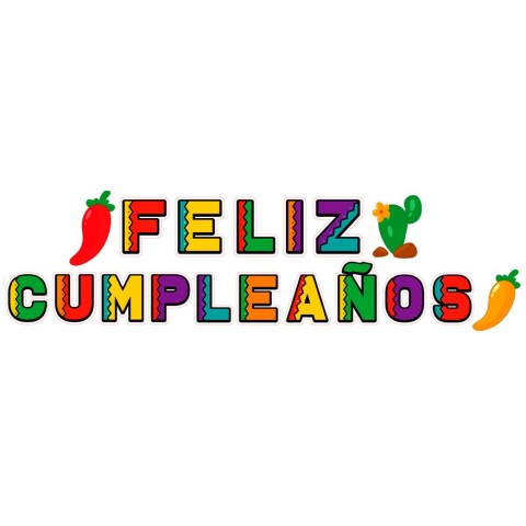 Letrero Feliz Cumpleaños  Fiesta Mexicana