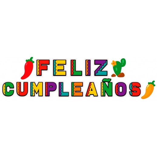 Letrero Feliz Cumpleaños  Fiesta Mexicana