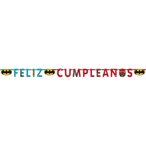 Letrero Móvil "Feliz Cumpleaños" 1.75M x 14Cm  Batman