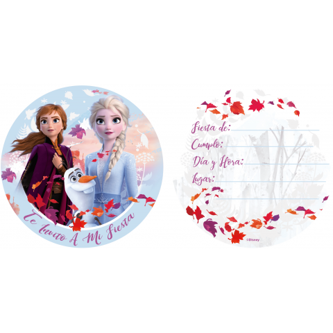 Invitaciones  Frozen 2  6 Pza.