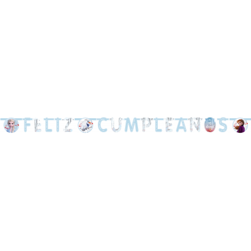 Letrero Móvil "Feliz Cumpleaños" 1.75M x 14Cm  Frozen 2