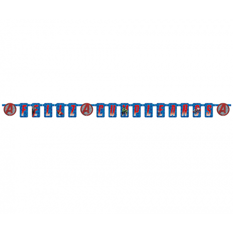 Letrero Móvil "Feliz Cumpleaños" 1.75M x 14Cm  Avengers 