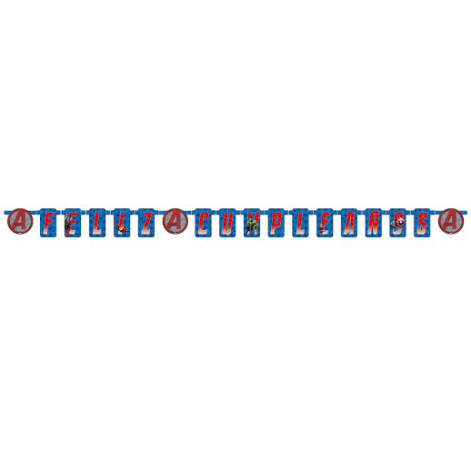 Letrero Móvil "Feliz Cumpleaños" 1.75M x 14Cm  Avengers 