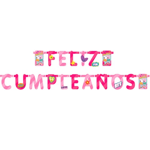 Letrero Móvil "Feliz Cumpleaños" Peppa Pig 1.75Mx14Cm