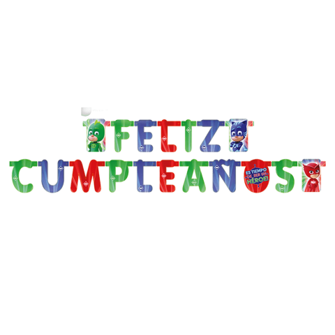 Letrero Móvil "Feliz Cumpleaños" 1.75M x 14Cm  Pj Mask