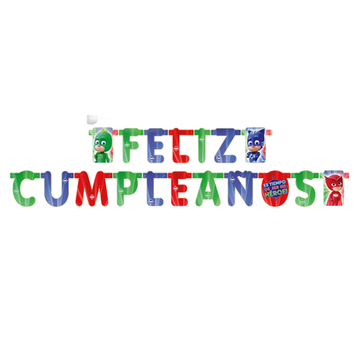 Letrero Móvil "Feliz Cumpleaños" 1.75M x 14Cm  Pj Mask