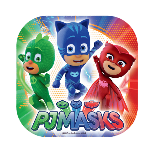 Plato Cuadrado 9"  Pj Mask  6 Pza.