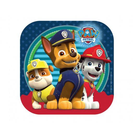 Plato Cuadrado 7"  Paw Patrol  6 Pza.