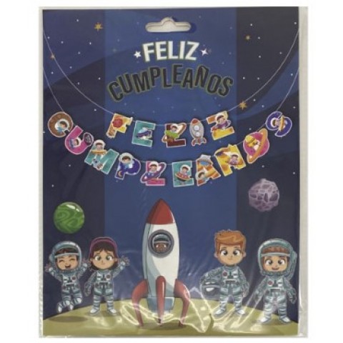 Banner Astronauta "Feliz Cumpleaños"