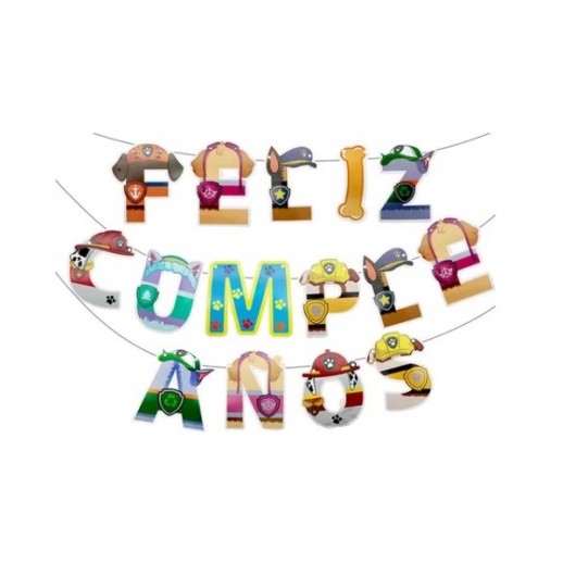 Banner Paw Patrol "Feliz Cumpleaños"