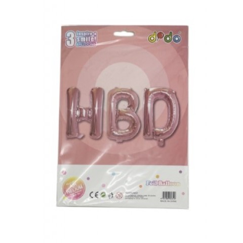 Globo Letra "Hbd" Rose Gold Mediana 16"