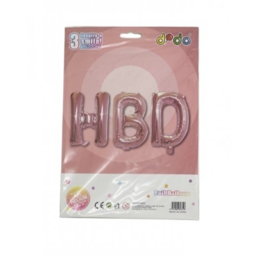 Globo Letra "Hbd" Rose Gold Mediana 16"