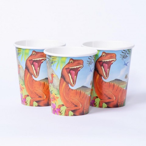 Vaso Papel Dinosaurios  9 Oz  10 Pza