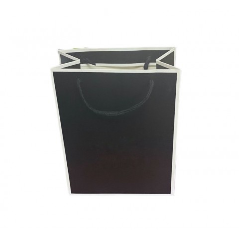 Bolsa De Regalo Negra Con Orilla Blanca 23X18