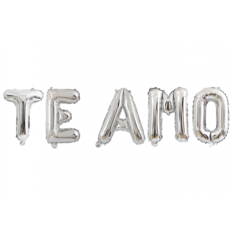 Set Globo "Te Amo" Plateado 21 x 34 cm