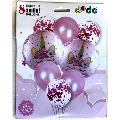 Set Globo Metálico "Unicornio"