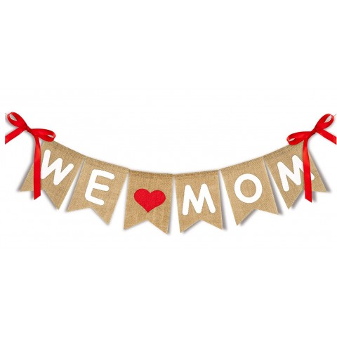 Banner De Yute "We Love Mom" 2.5 Mts