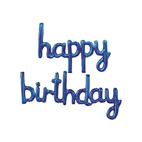 Globo "Happy Birthday" Azul