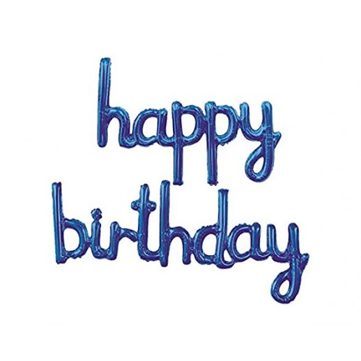 Globo "Happy Birthday" Azul