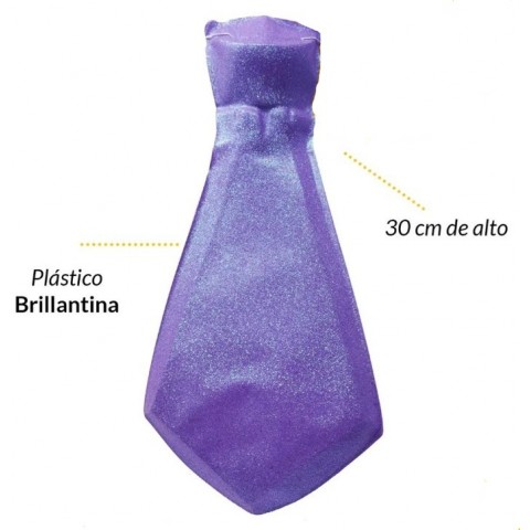 Corbata Plástica De Fiesta Con Brillantina