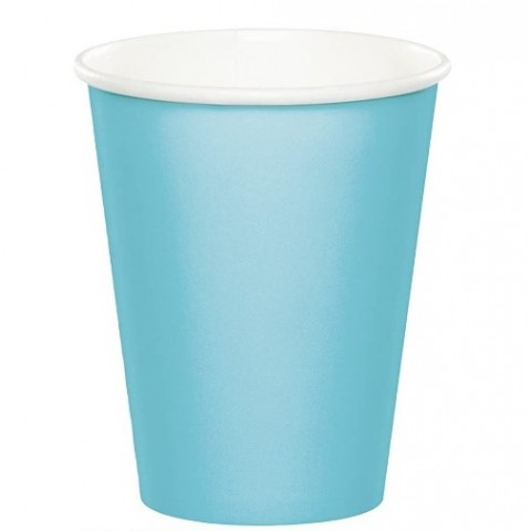 Vasos De Cartón Celeste Pastel 9 Oz 10 Pza