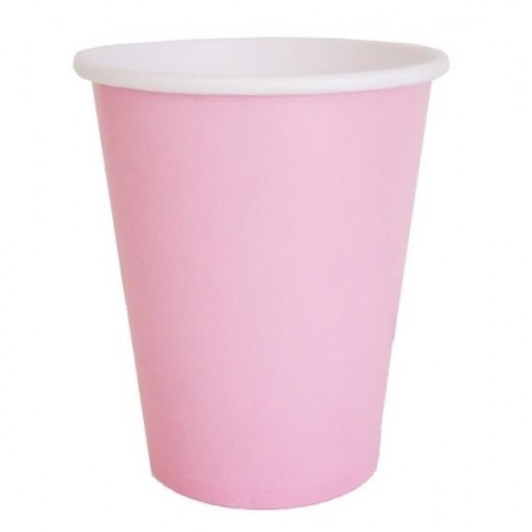 Vasos De Cartón Rosa Pastel 9 Oz 10 Pza