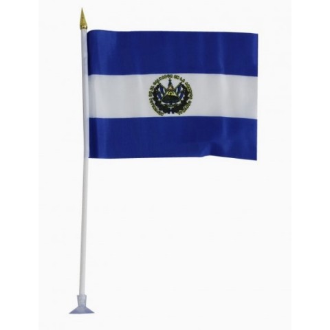 Bandera Con Ventosa "El Salvador" 14 X 21