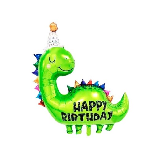 Globo Happy Birthday Dinosaurio Con Sombrero