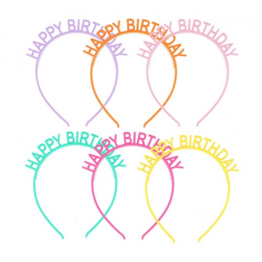 Diadema "Happy Birthday" Plástica
