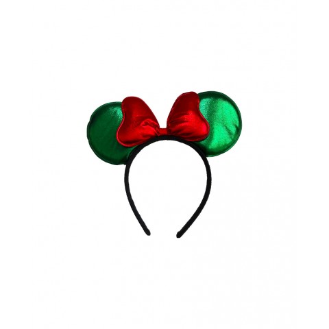 Diadema Minnie Verde Con Rojo