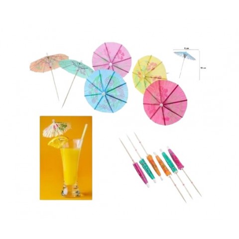 Palillos Cocteleros De Sombrilla 12Pza
