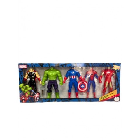 Figuras de  Acción 5 Pack 9" Hulk, Spiderman, Capitán América, Iron Man, Thor