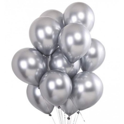 Globos Látex  5"  Plateado 50 Pza