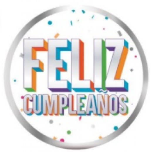 10 platos multicolores de feliz cumpleaños