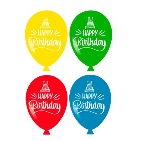 Globos Latex  Happy  Birthday  Colores  12 Pza