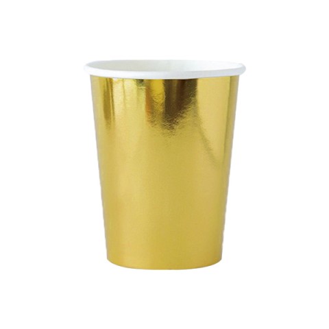 Vaso 9 Oz. Dorado  Cromado 8Pza