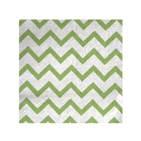 Servilletas  33 X 33  Verde Zig Zag