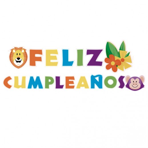 Letrero Feliz Cumpleaños  Jungla