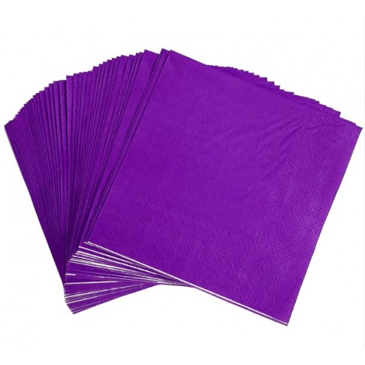 Servilletas  25 X 25 Cms Morada  16 Pza