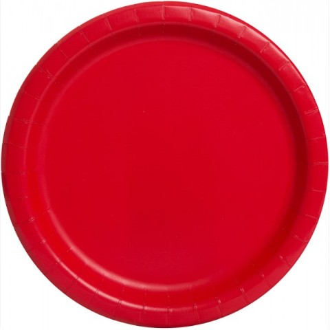 Plato  Rojo  9"  8 Pza