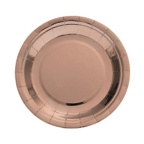 Plato 7" Rose  Gold  Cromado 8Pza