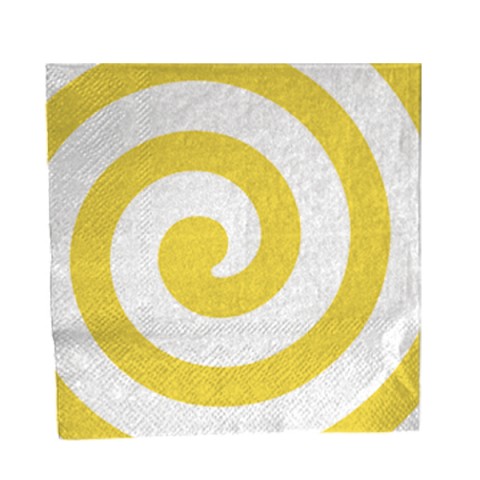 Servilletas  33 X 33  Amarilla Espiral