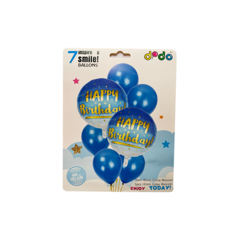 Set Globo "Happy Birthday" Azul
