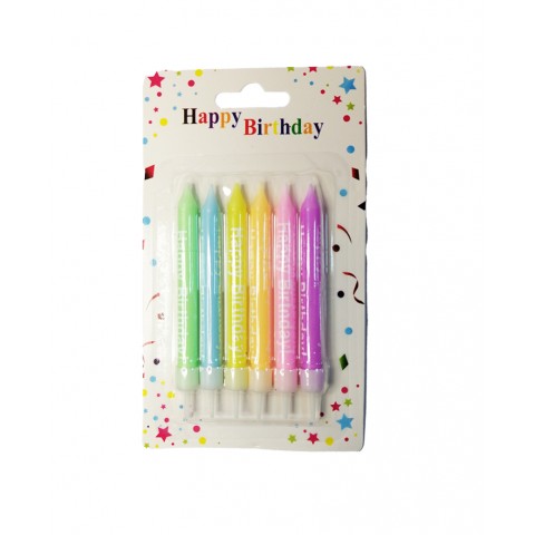 Velas Color Pastel Happy Birthday