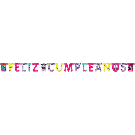 Letrero Móvil "Feliz Cumpleaños" Vampirina 1.75Mx14Cm