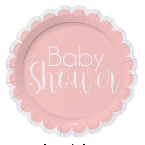 Plato 7" Baby Shower Girl  6 Pza