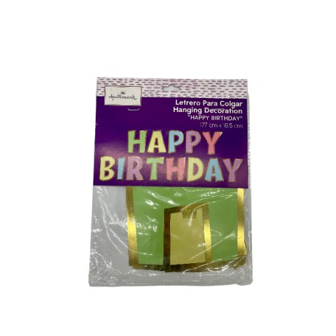 Letrero  Happy  Birthday  Pastel  Y  Dorado
