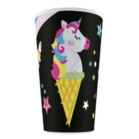 Vaso 9 Oz Unicornio Arcoiris  6 Pza.