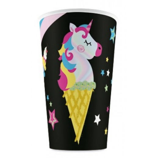 Vaso 9 Oz Unicornio Arcoiris  6 Pza.